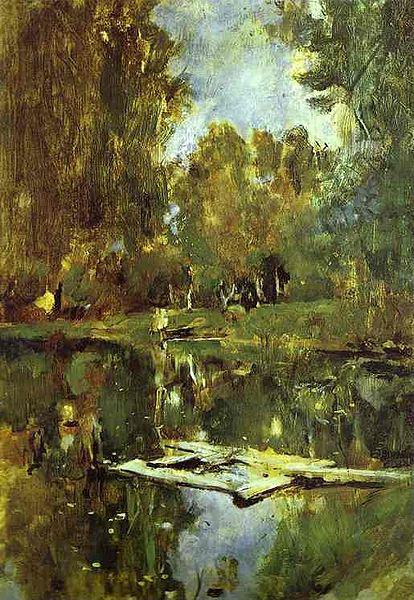 Valentin Serov Pond in Abramtsevo. Study oil painting picture